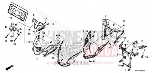 PANNEAU SUPERIEUR CB500FAK de 2019